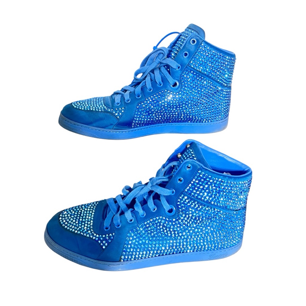 Gucci Blue Rhinestone Sneakers Sz 9.5 Us